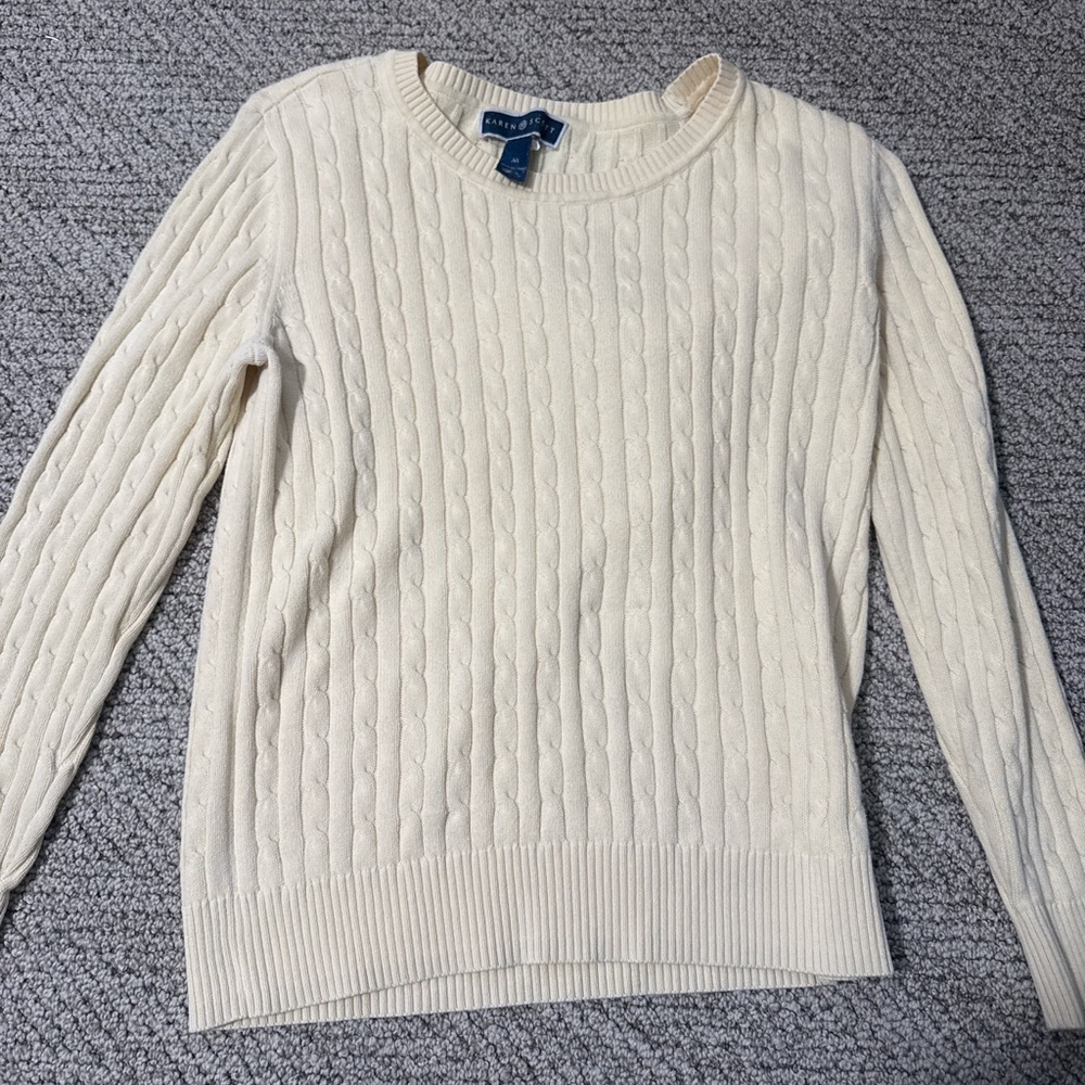 Scott Cream Cable Knit Sweater